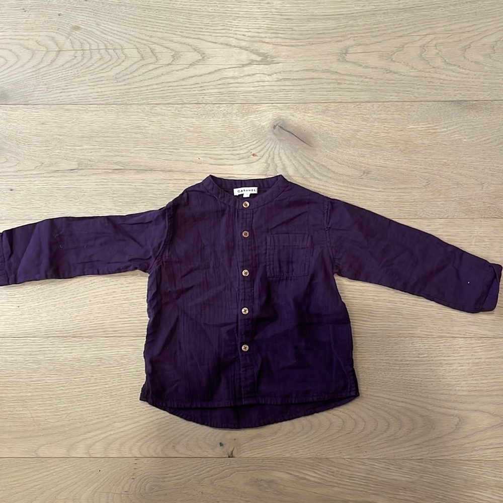 Caramel Baby Momus Shirt - 3Y. Never worn washed once. Beautiful eggplant color!